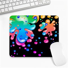 Neon Paint Splatter Background Club Large Mousepads by Mariart