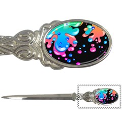 Neon Paint Splatter Background Club Letter Openers by Mariart