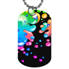 Neon Paint Splatter Background Club Dog Tag (one Side) by Mariart