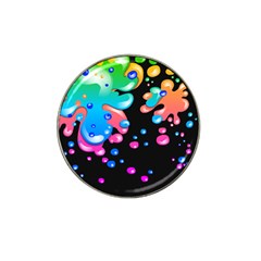 Neon Paint Splatter Background Club Hat Clip Ball Marker by Mariart