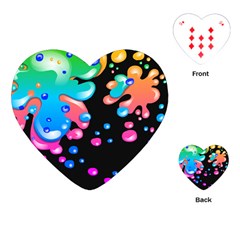 Neon Paint Splatter Background Club Playing Cards (heart)  by Mariart