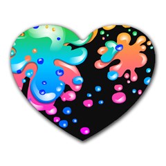 Neon Paint Splatter Background Club Heart Mousepads by Mariart