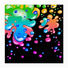 Neon Paint Splatter Background Club Medium Glasses Cloth by Mariart