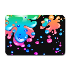 Neon Paint Splatter Background Club Small Doormat  by Mariart