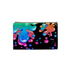 Neon Paint Splatter Background Club Cosmetic Bag (small)  by Mariart