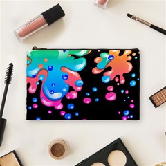 Neon Paint Splatter Background Club Cosmetic Bag (medium)  by Mariart