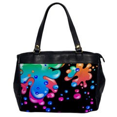 Neon Paint Splatter Background Club Office Handbags by Mariart