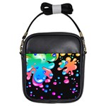 Neon Paint Splatter Background Club Girls Sling Bags Front