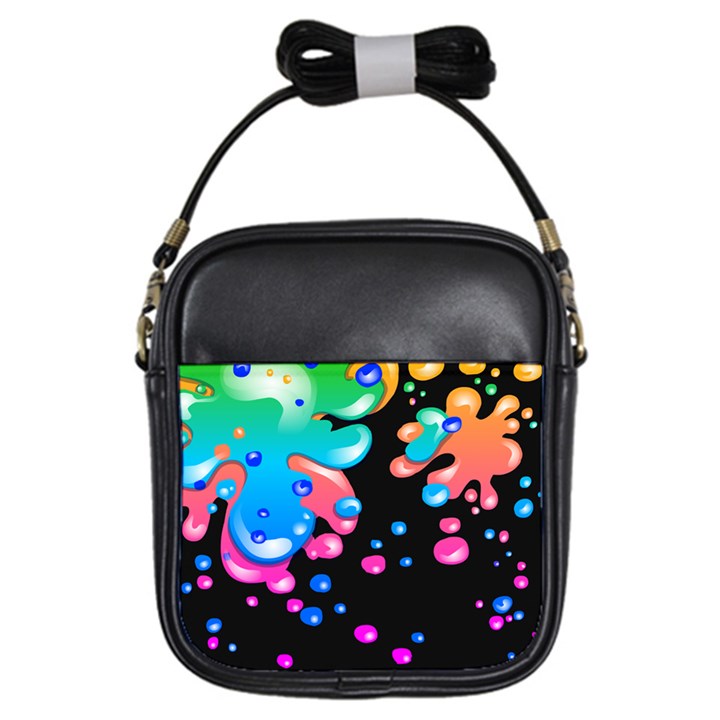 Neon Paint Splatter Background Club Girls Sling Bags