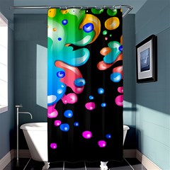 Neon Paint Splatter Background Club Shower Curtain 36  X 72  (stall) 