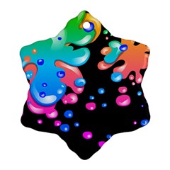 Neon Paint Splatter Background Club Ornament (snowflake) by Mariart