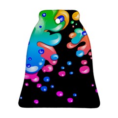 Neon Paint Splatter Background Club Bell Ornament (two Sides) by Mariart