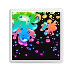 Neon Paint Splatter Background Club Memory Card Reader (square)  by Mariart