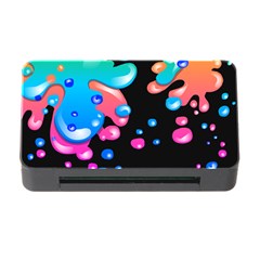 Neon Paint Splatter Background Club Memory Card Reader With Cf by Mariart