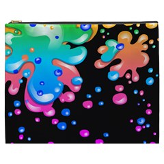 Neon Paint Splatter Background Club Cosmetic Bag (xxxl)  by Mariart