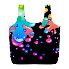 Neon Paint Splatter Background Club Full Print Recycle Bags (l)  by Mariart