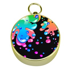 Neon Paint Splatter Background Club Gold Compasses by Mariart