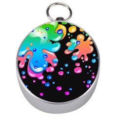 Neon Paint Splatter Background Club Silver Compasses by Mariart