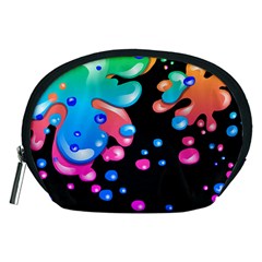 Neon Paint Splatter Background Club Accessory Pouches (medium)  by Mariart