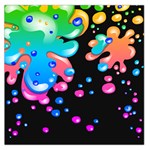 Neon Paint Splatter Background Club Large Satin Scarf (Square) Front