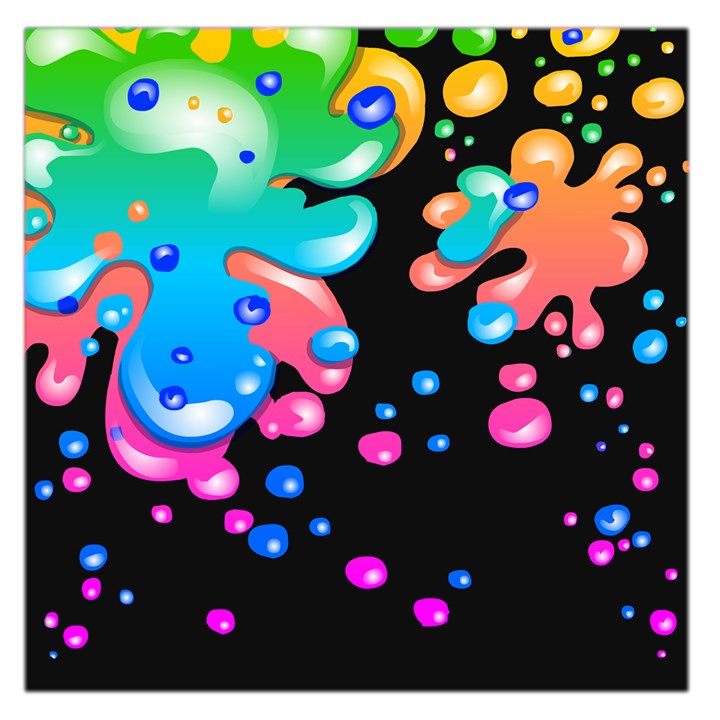 Neon Paint Splatter Background Club Large Satin Scarf (Square)