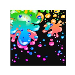 Neon Paint Splatter Background Club Small Satin Scarf (square)