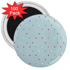 Polka Dot Flooring Blue Orange Blur Spot 3  Magnets (100 Pack) by Mariart