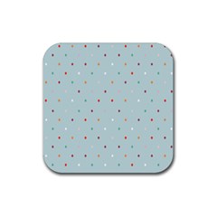 Polka Dot Flooring Blue Orange Blur Spot Rubber Coaster (square)  by Mariart