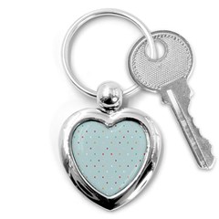 Polka Dot Flooring Blue Orange Blur Spot Key Chains (heart)  by Mariart