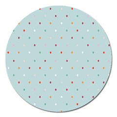 Polka Dot Flooring Blue Orange Blur Spot Magnet 5  (round)