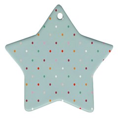 Polka Dot Flooring Blue Orange Blur Spot Star Ornament (two Sides) by Mariart