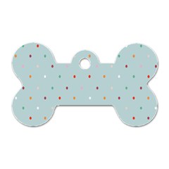 Polka Dot Flooring Blue Orange Blur Spot Dog Tag Bone (one Side) by Mariart