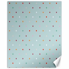 Polka Dot Flooring Blue Orange Blur Spot Canvas 11  X 14   by Mariart