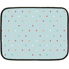 Polka Dot Flooring Blue Orange Blur Spot Double Sided Fleece Blanket (mini)  by Mariart