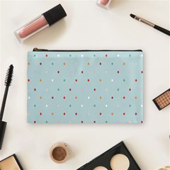 Polka Dot Flooring Blue Orange Blur Spot Cosmetic Bag (medium)  by Mariart