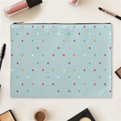 Polka Dot Flooring Blue Orange Blur Spot Cosmetic Bag (xl) by Mariart