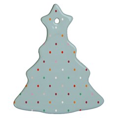 Polka Dot Flooring Blue Orange Blur Spot Christmas Tree Ornament (two Sides) by Mariart