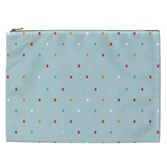 Polka Dot Flooring Blue Orange Blur Spot Cosmetic Bag (xxl)  by Mariart