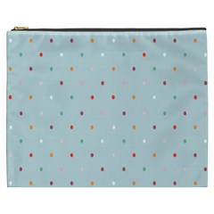 Polka Dot Flooring Blue Orange Blur Spot Cosmetic Bag (xxxl)  by Mariart