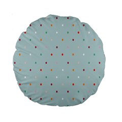 Polka Dot Flooring Blue Orange Blur Spot Standard 15  Premium Round Cushions by Mariart