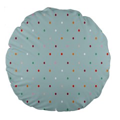 Polka Dot Flooring Blue Orange Blur Spot Large 18  Premium Round Cushions by Mariart