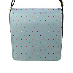 Polka Dot Flooring Blue Orange Blur Spot Flap Messenger Bag (l)  by Mariart