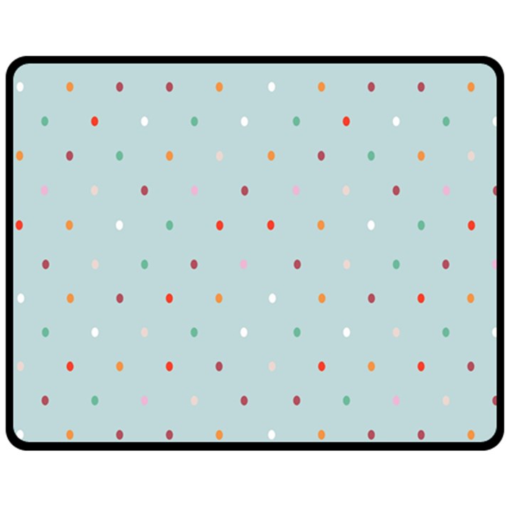 Polka Dot Flooring Blue Orange Blur Spot Double Sided Fleece Blanket (Medium) 