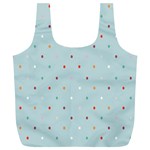 Polka Dot Flooring Blue Orange Blur Spot Full Print Recycle Bags (L)  Front