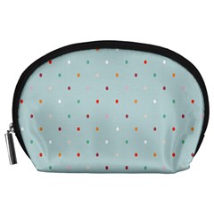 Polka Dot Flooring Blue Orange Blur Spot Accessory Pouches (large)  by Mariart