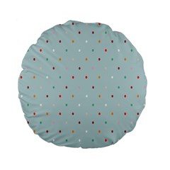 Polka Dot Flooring Blue Orange Blur Spot Standard 15  Premium Flano Round Cushions by Mariart