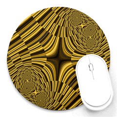 Fractal Golden River Round Mousepads