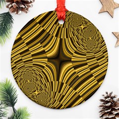 Fractal Golden River Ornament (round) by Simbadda