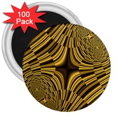 Fractal Golden River 3  Magnets (100 Pack) by Simbadda