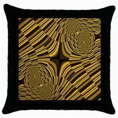 Fractal Golden River Throw Pillow Case (black) by Simbadda